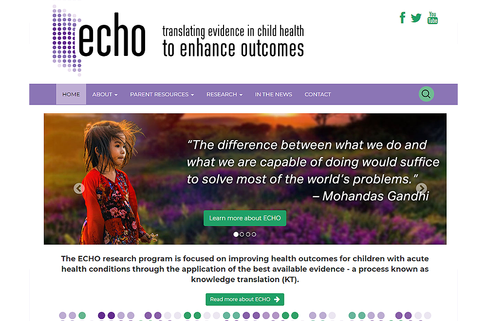 ECHO website screenshot